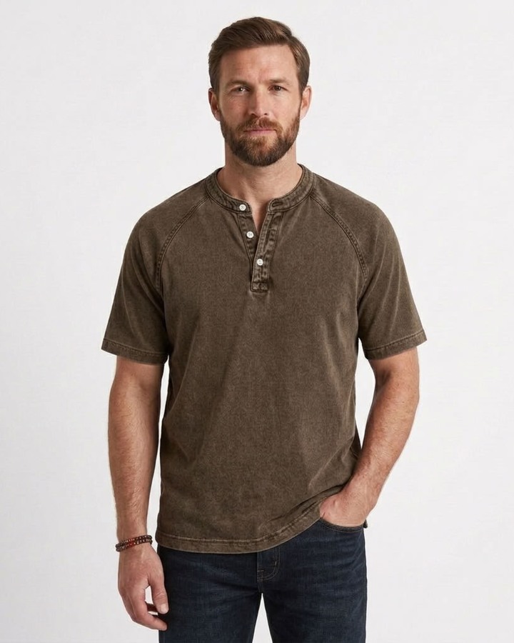 Vintage Henley T-Shirt For Men