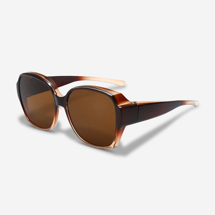ClipShades Elegant Overlay Sunglasses for Glasses Wearers, view 2 - Elena Harper