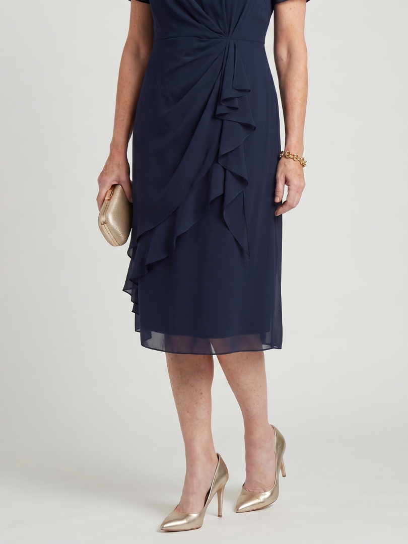 Eira Short Sleeve Layered Hem Midi Dress - Elena Harper