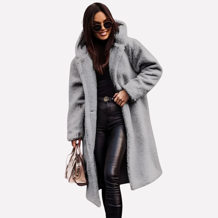 Women’s Hooded Coat with Button Closure