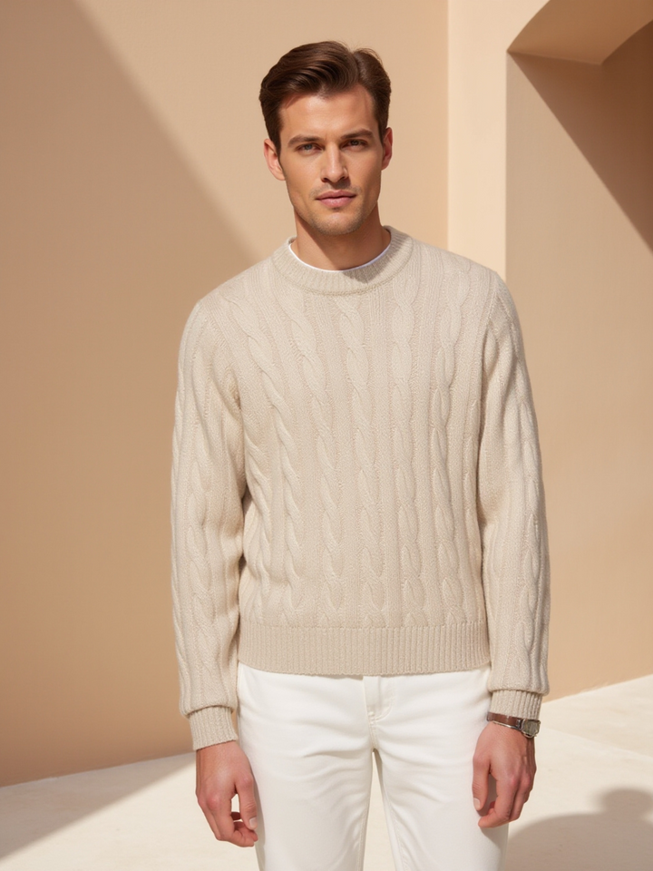 Emma & Rose cashmere cable knit sweater — premium winter jumper