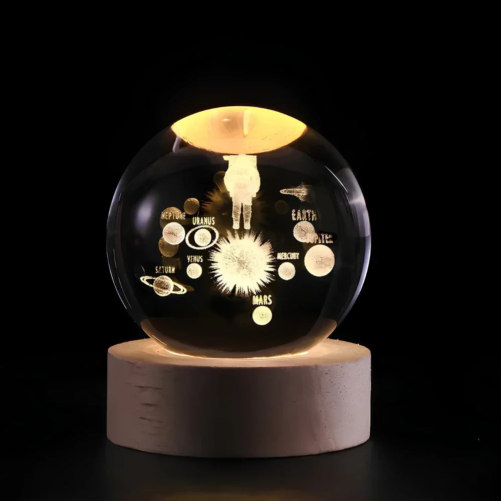 Glowing Crystal Ball with 3D Engraving Night Light