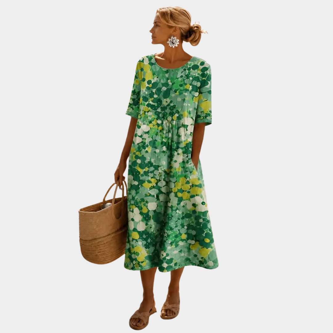 Elena | Light and Flowing Floral Midi Dress