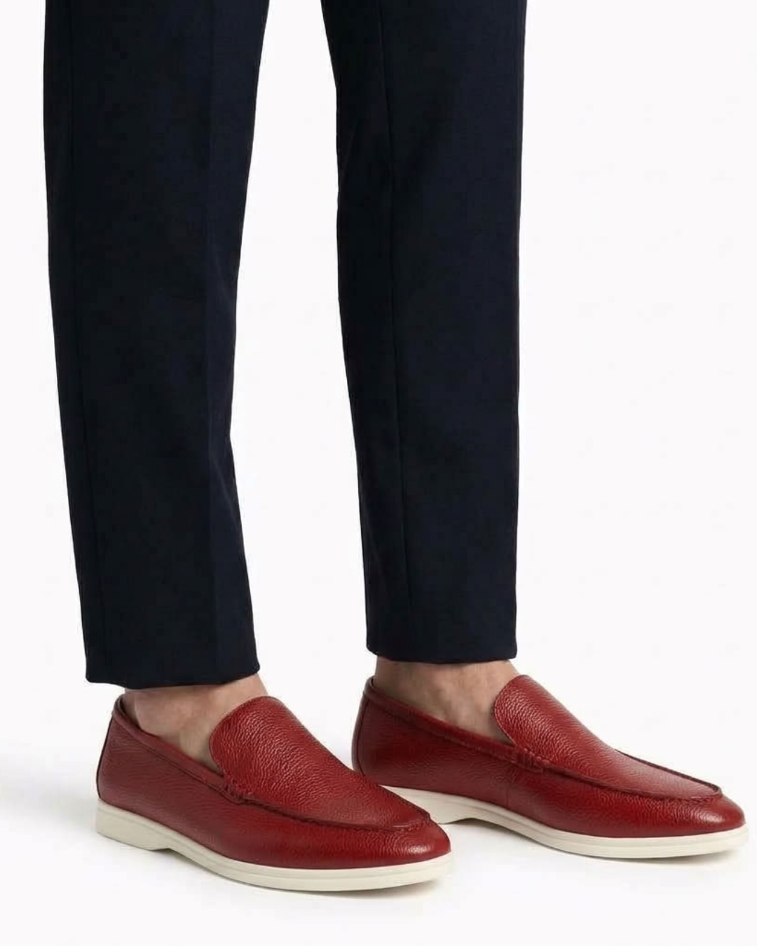 Slip-On Loafers with Stitching for Men