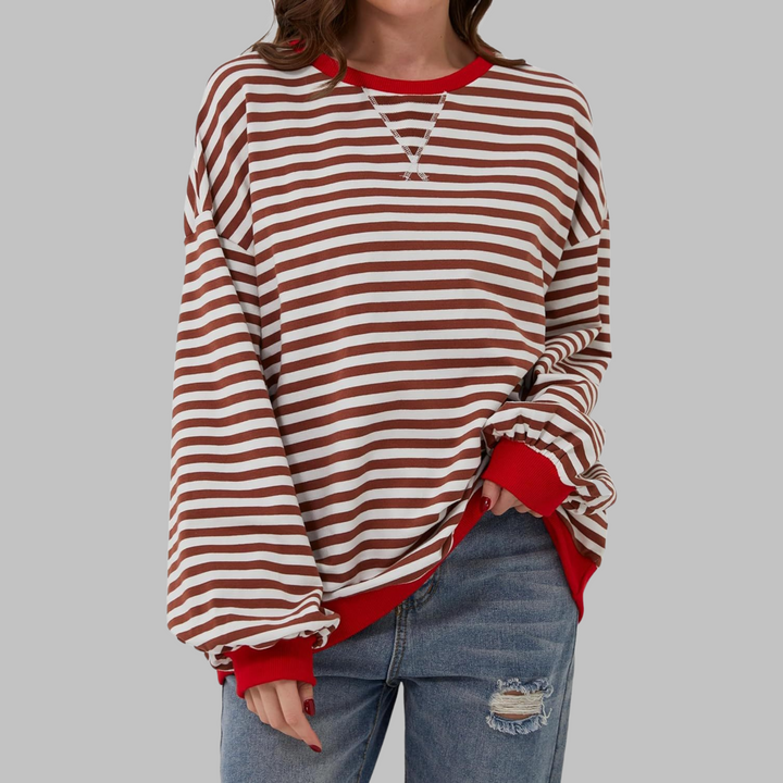 Svea Casual Striped Sweatshirt, view 5 - Elena Harper