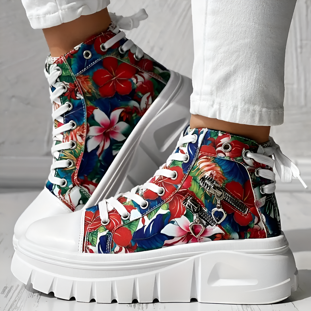 Elin™ | Comfortable High Sneakers with Denim