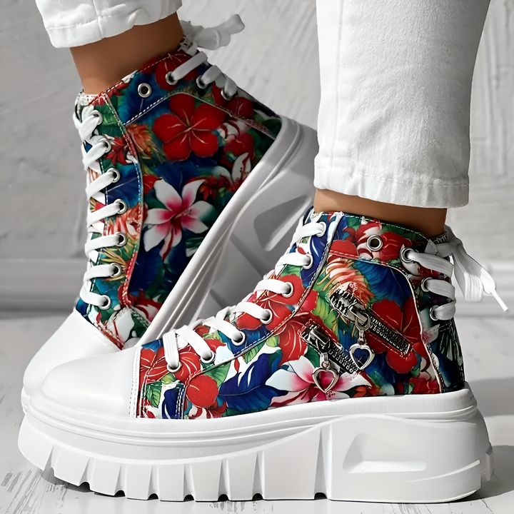Elin™ | Comfortable High Sneakers with Denim