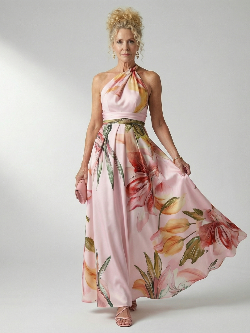 Amiel Light Floral Maxi Dress - Elena Harper
