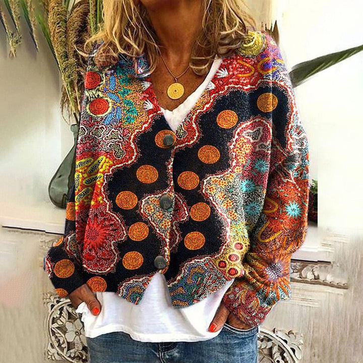 Camille - Chic Vintage Printed Cardigan