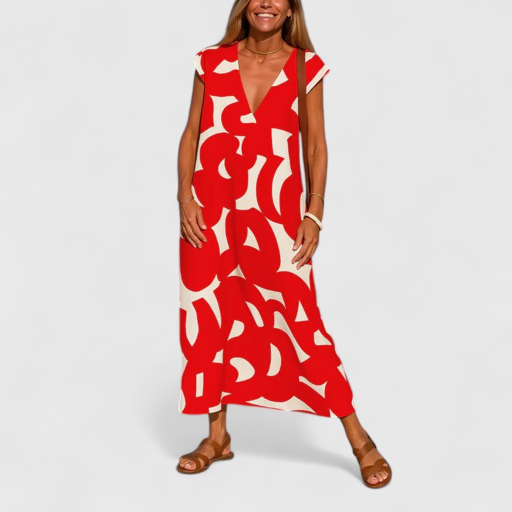 Elegant Lysandra women’s maxi dress by Emma & Rose Cape Town, featuring a flowing silhouette and sophisticated design.