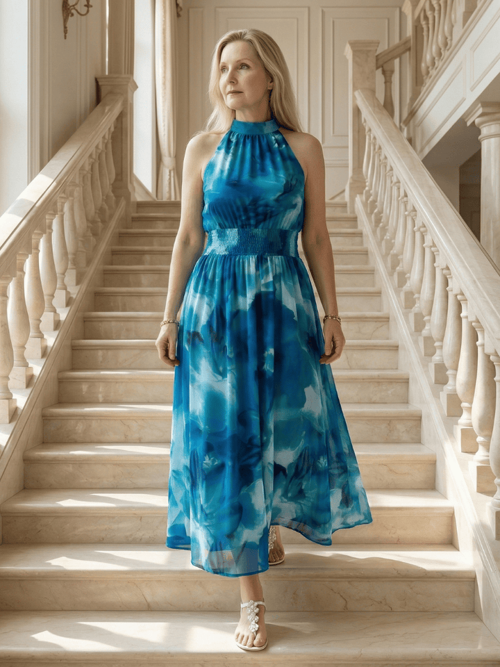 Sylin™  |  Gathered Halter Midi Dress