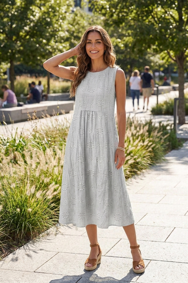 Women's Structured Midi Dress | Sleeveless