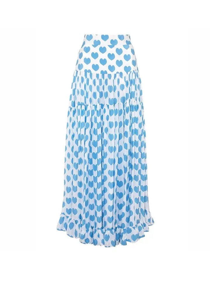 Printed One-Piece Skirted Swimsuit Set