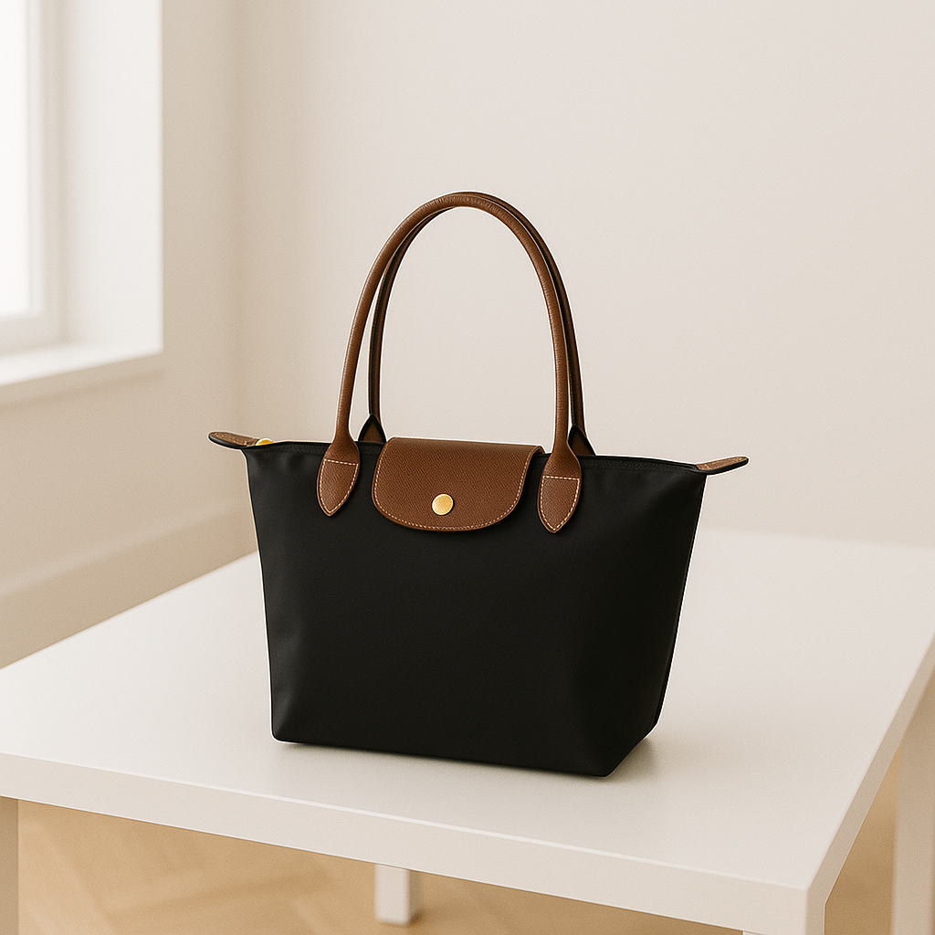Women's Classic Structured Tote Bag - Two-Tone Design