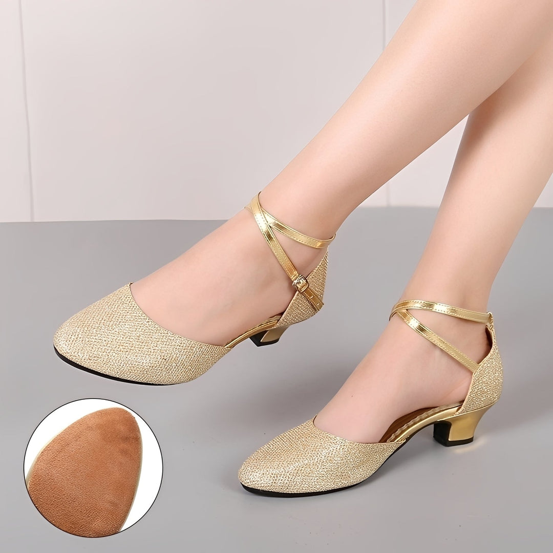 Carrie Elegant Shiny Sandals for Women, view 4 - Elena Harper