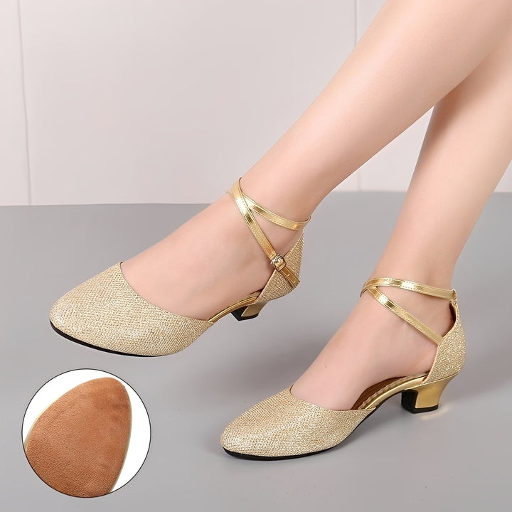 Carrie Elegant Shiny Sandals for Women, view 4 - Elena Harper