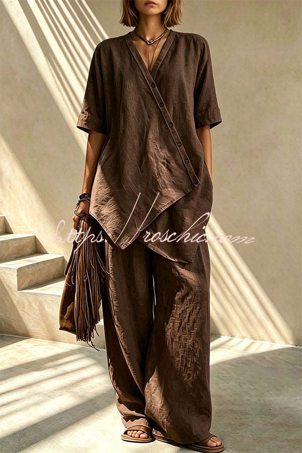 Tulum Asymmetric Linen Two-Piece Set