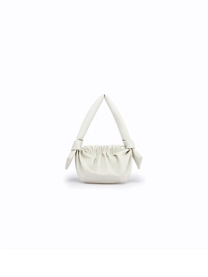 Leather Cloud Bag with Bow Detail