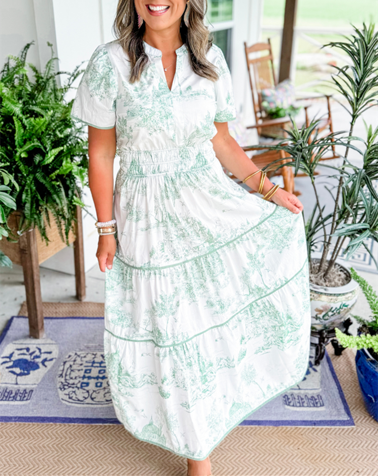 Savannah Timeless Elegance Tiered Maxi Dress - Elena Harper