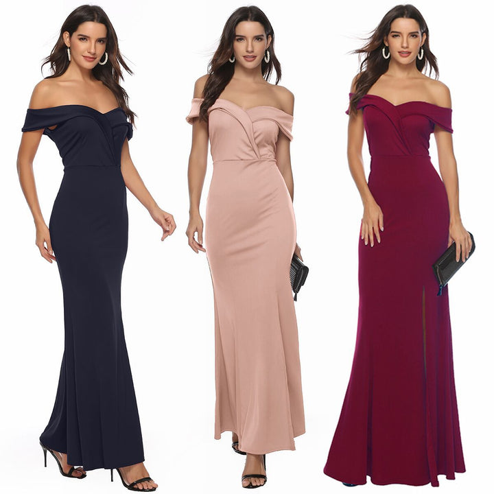 Ladies Evening Dress with Off-the-Shoulder Design EB