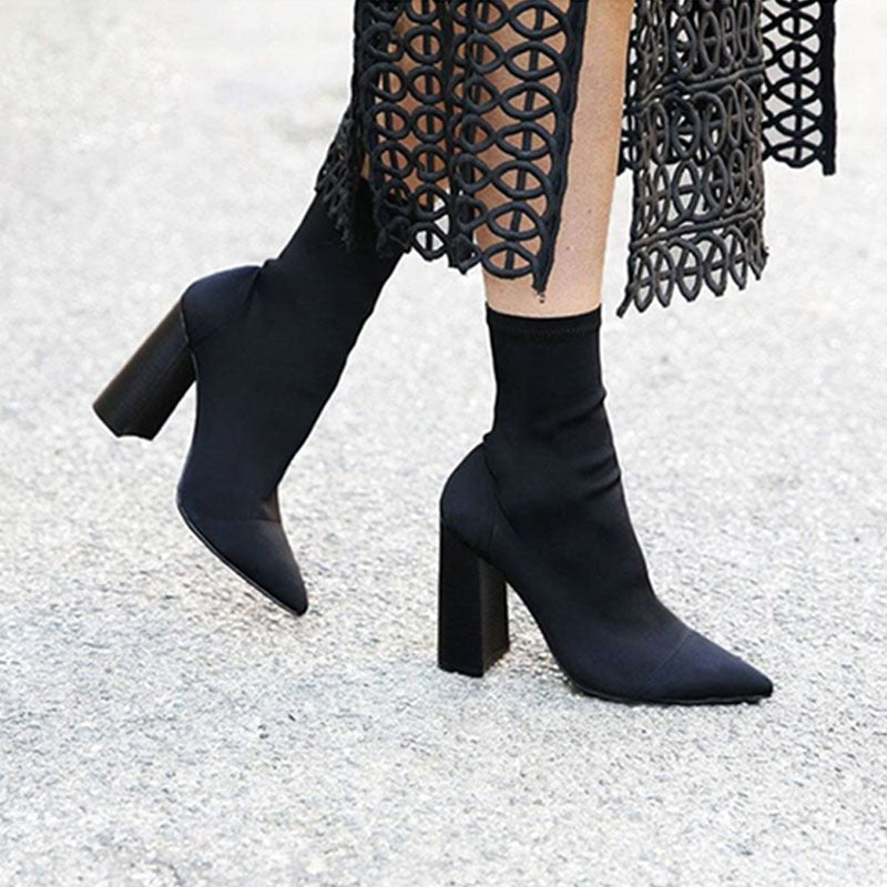 Soauzha - Thick Heeled Wool Boots