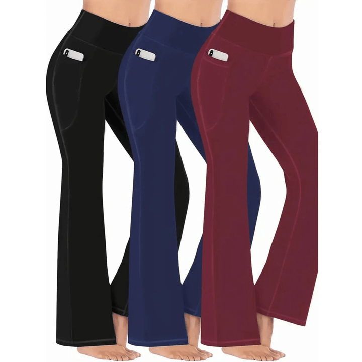 Soft Stretch High-Waisted Flared Trousers