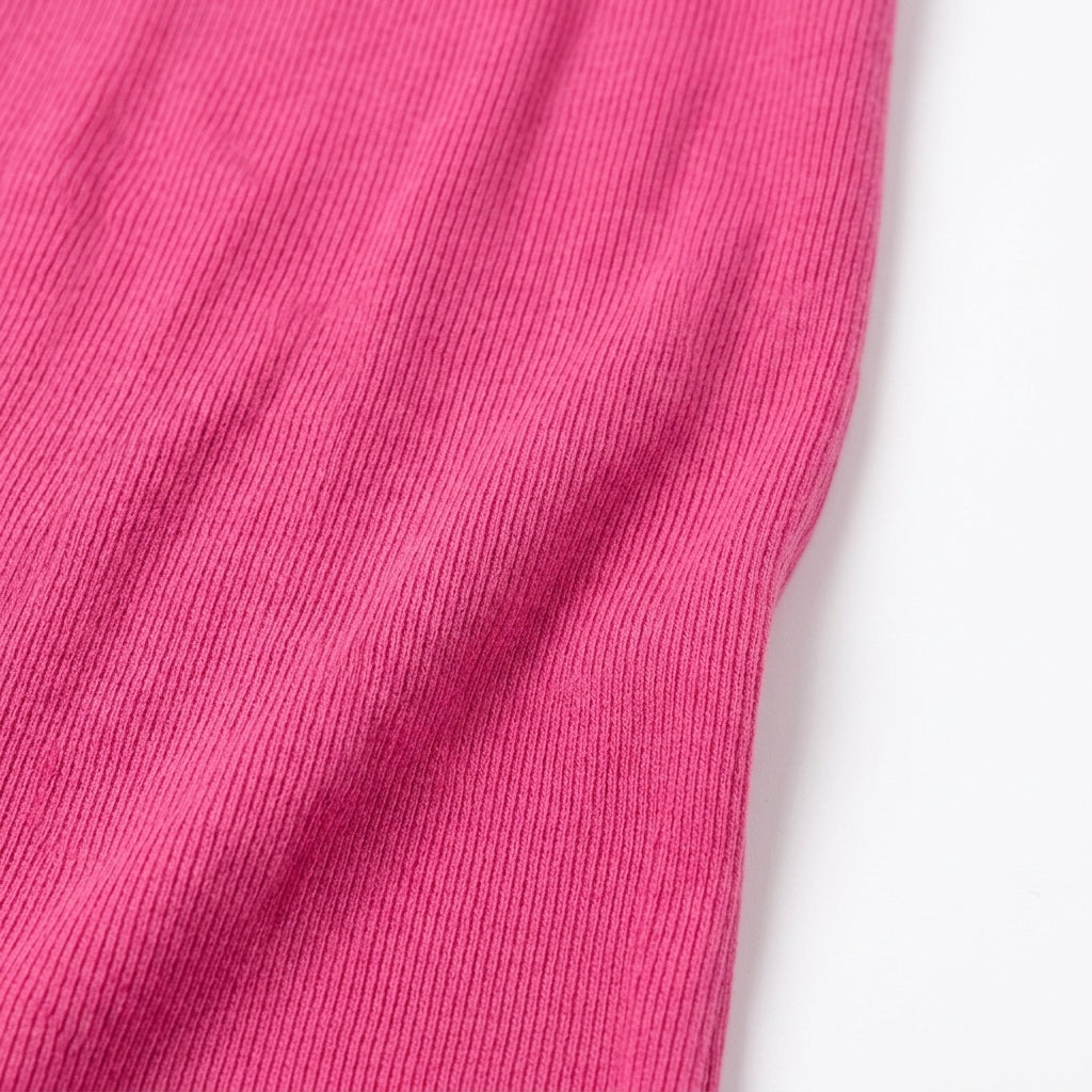 Pink Crew Neck Midi Dress