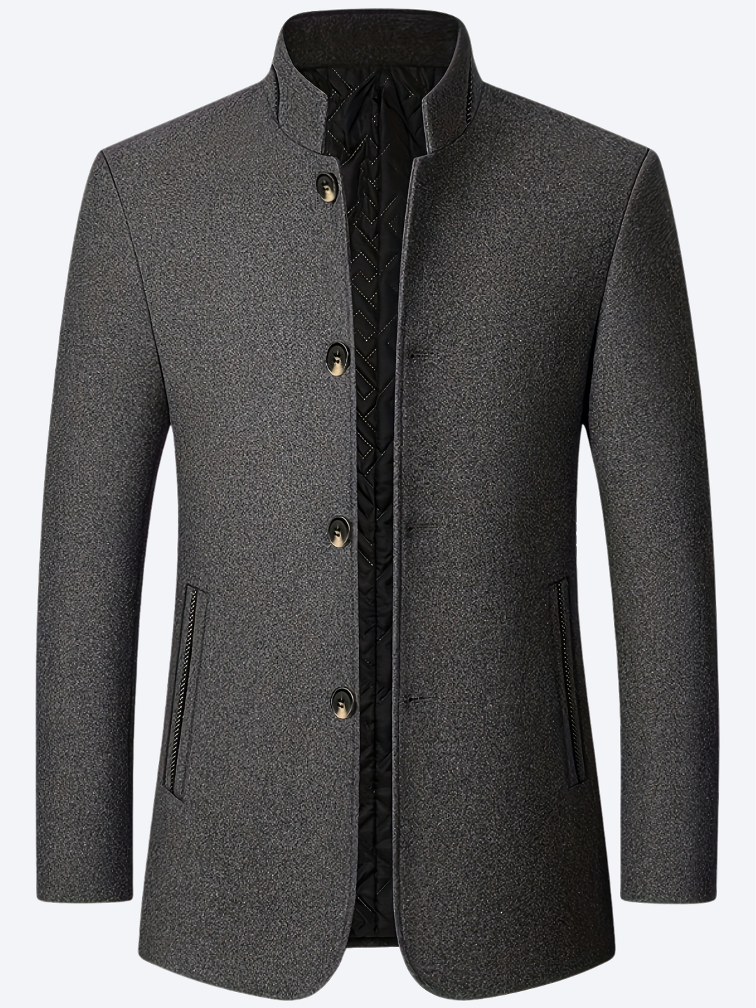 Laurent Monaco Long Coat with High Collar for Men - Elena Harper