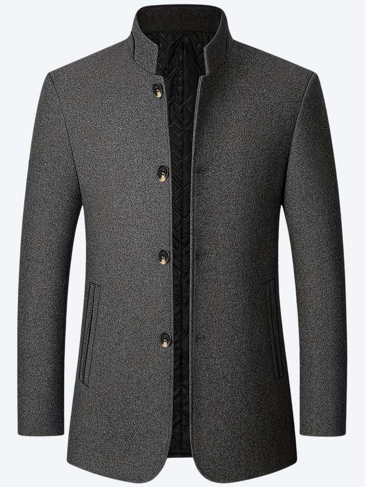 Laurent Monaco Long Coat with High Collar for Men - Elena Harper