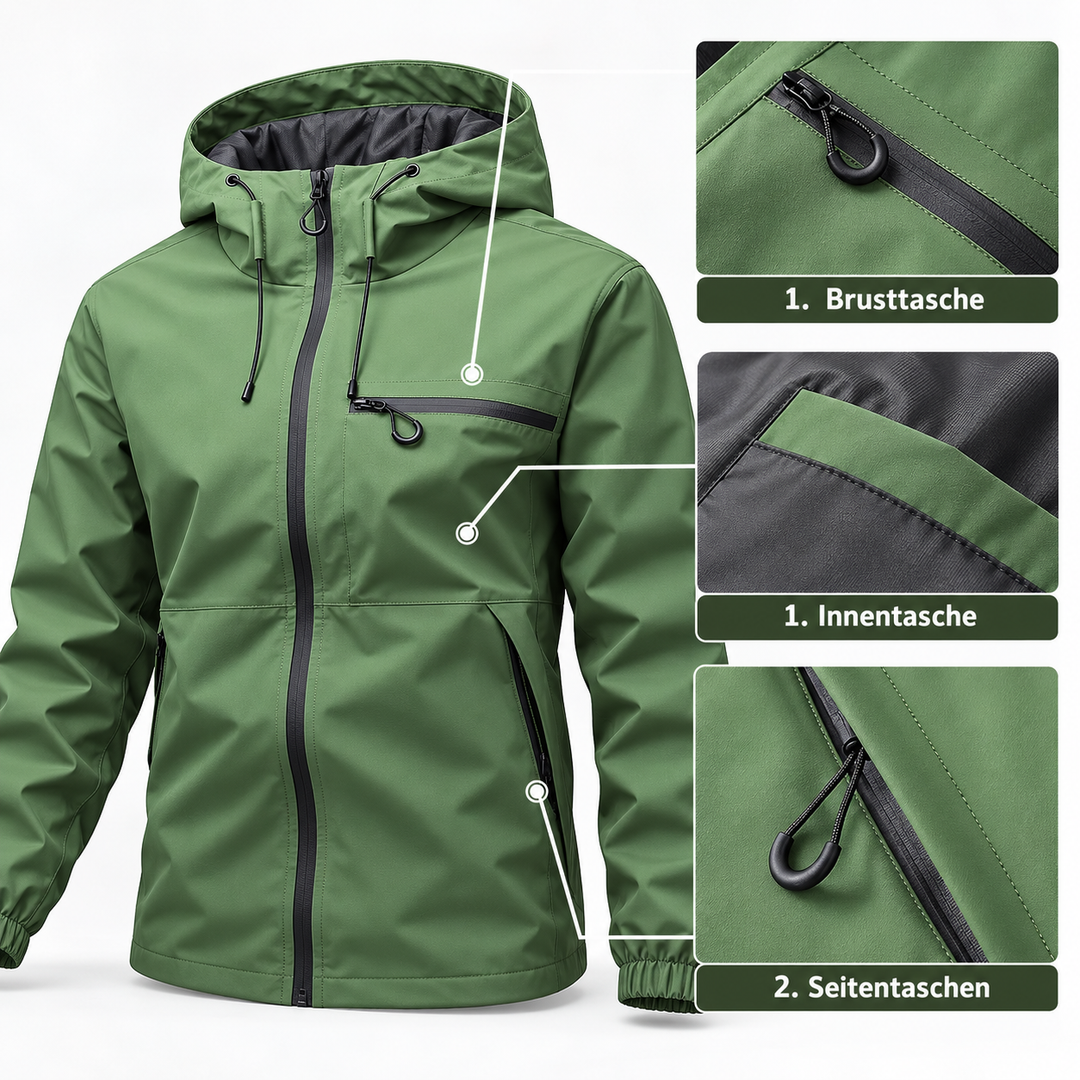 Baleron Waterproof Outdoor Hooded Jacket for Men, view 5 - Elena Harper