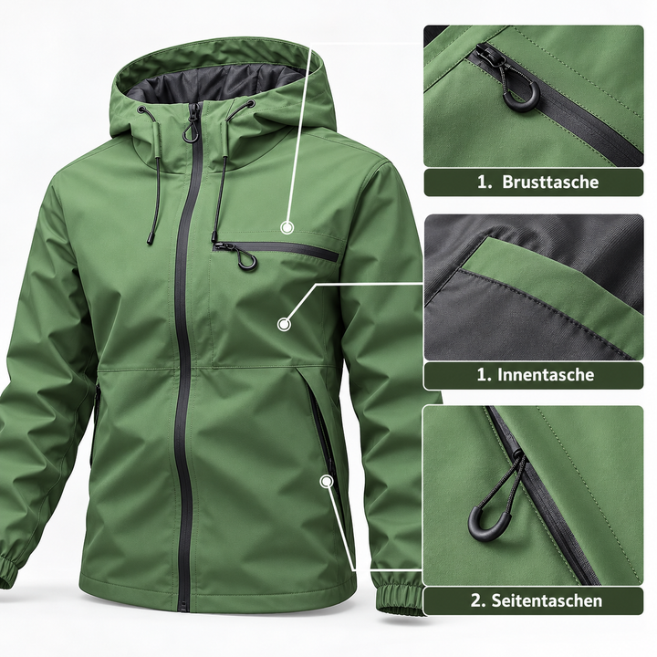Baleron Waterproof Outdoor Hooded Jacket for Men, view 5 - Elena Harper