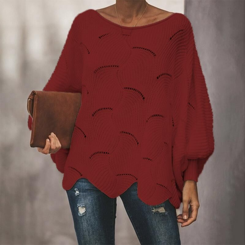Women's Knitted Sweater – Pullover with Long Sleeves, Warm Sweater for Autumn and Winter