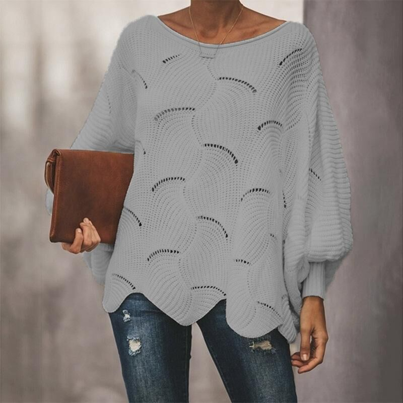 Women's Knitted Sweater – Pullover with Long Sleeves, Warm Sweater for Autumn and Winter