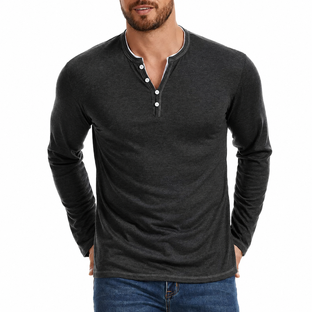 Mariul | Men's Long Sleeve Shirt with Button Placket