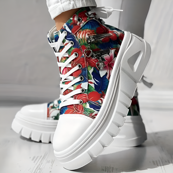Elin™ | Comfortable High Sneakers with Denim
