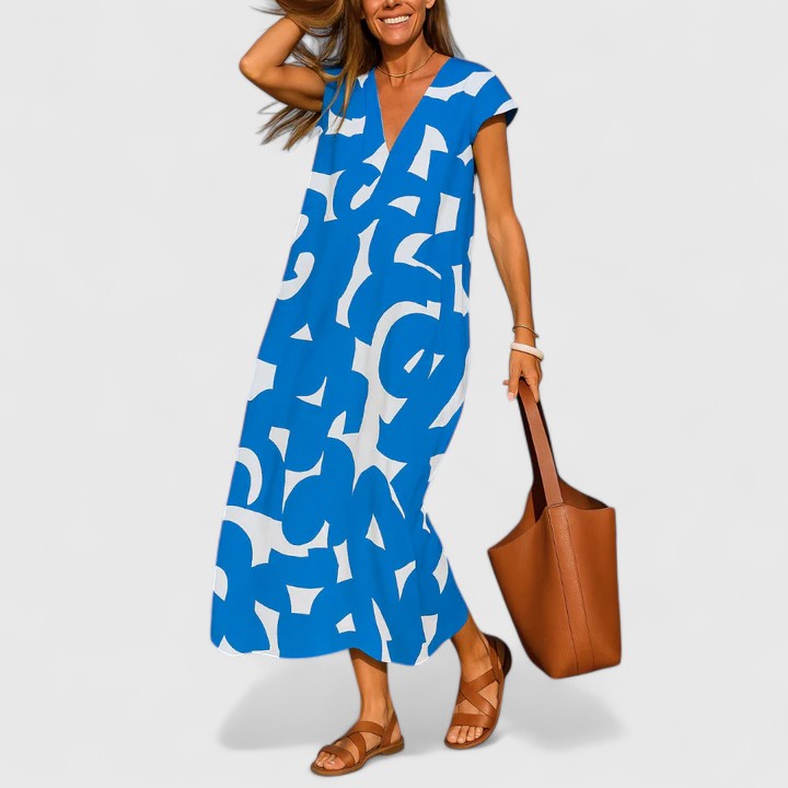 Elegant Lysandra maxi dress for women by Emma & Rose Cape Town, featuring a sophisticated design in flowing fabric.