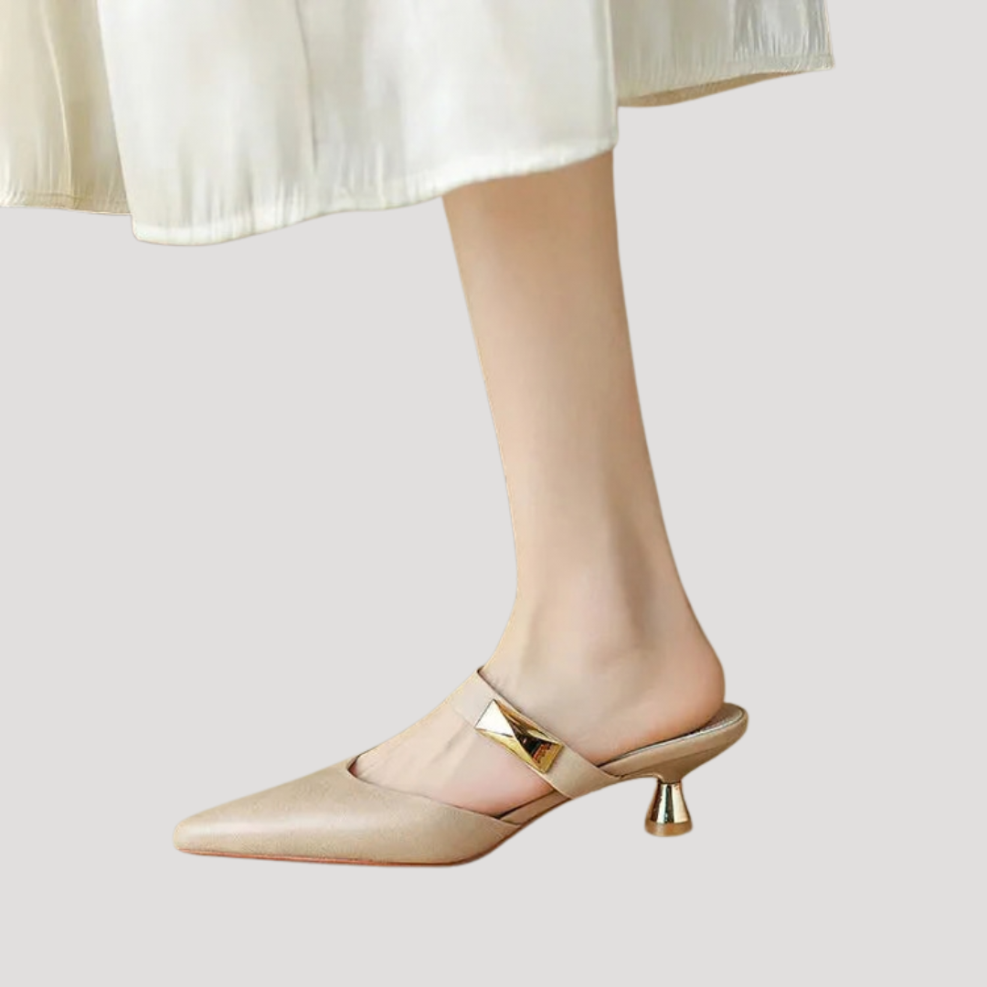 Women's Pointed Toe Heeled Mules