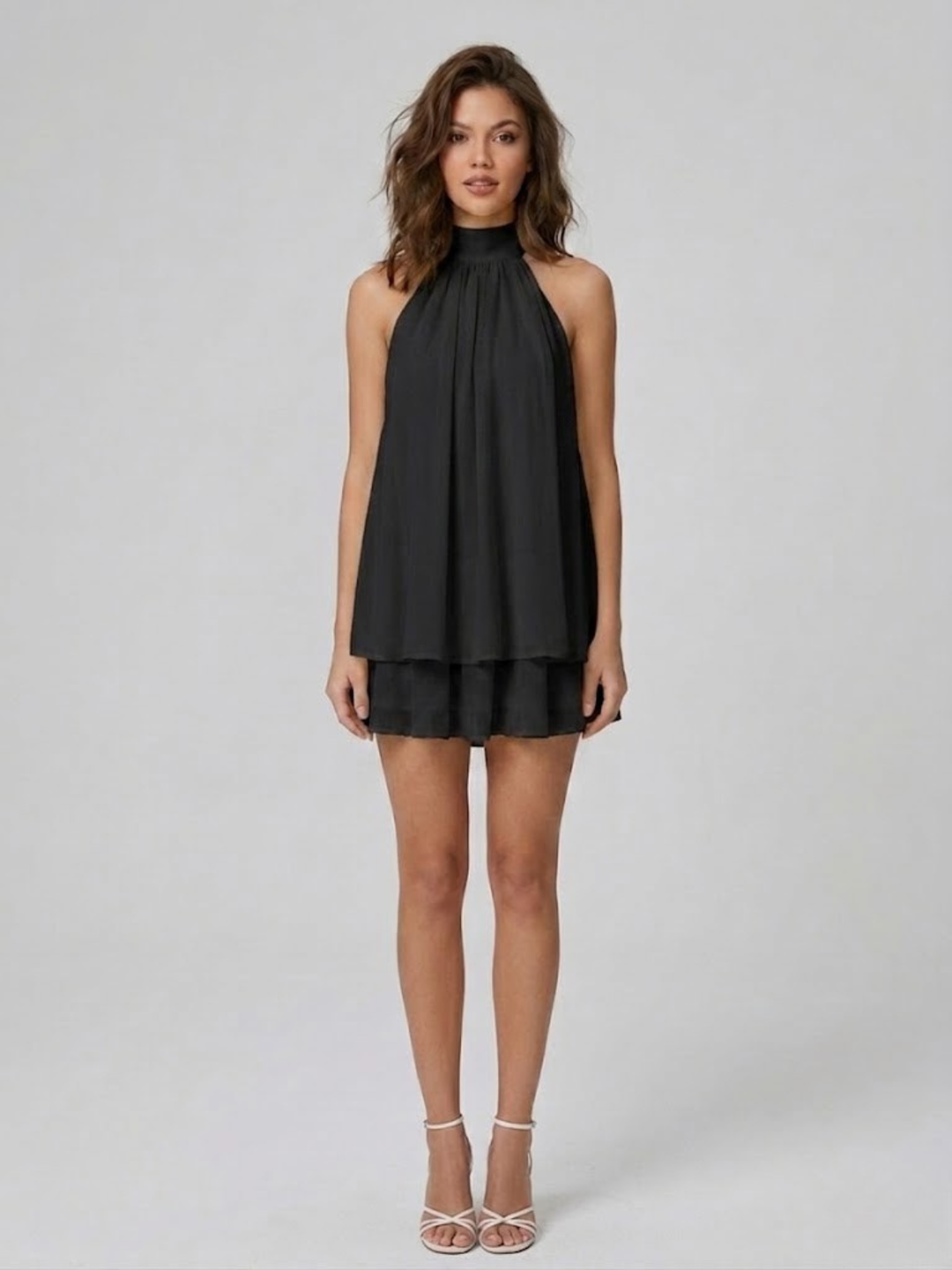 Short Women's Dress Backless Halter Neck – Ruffled Summer Dress
