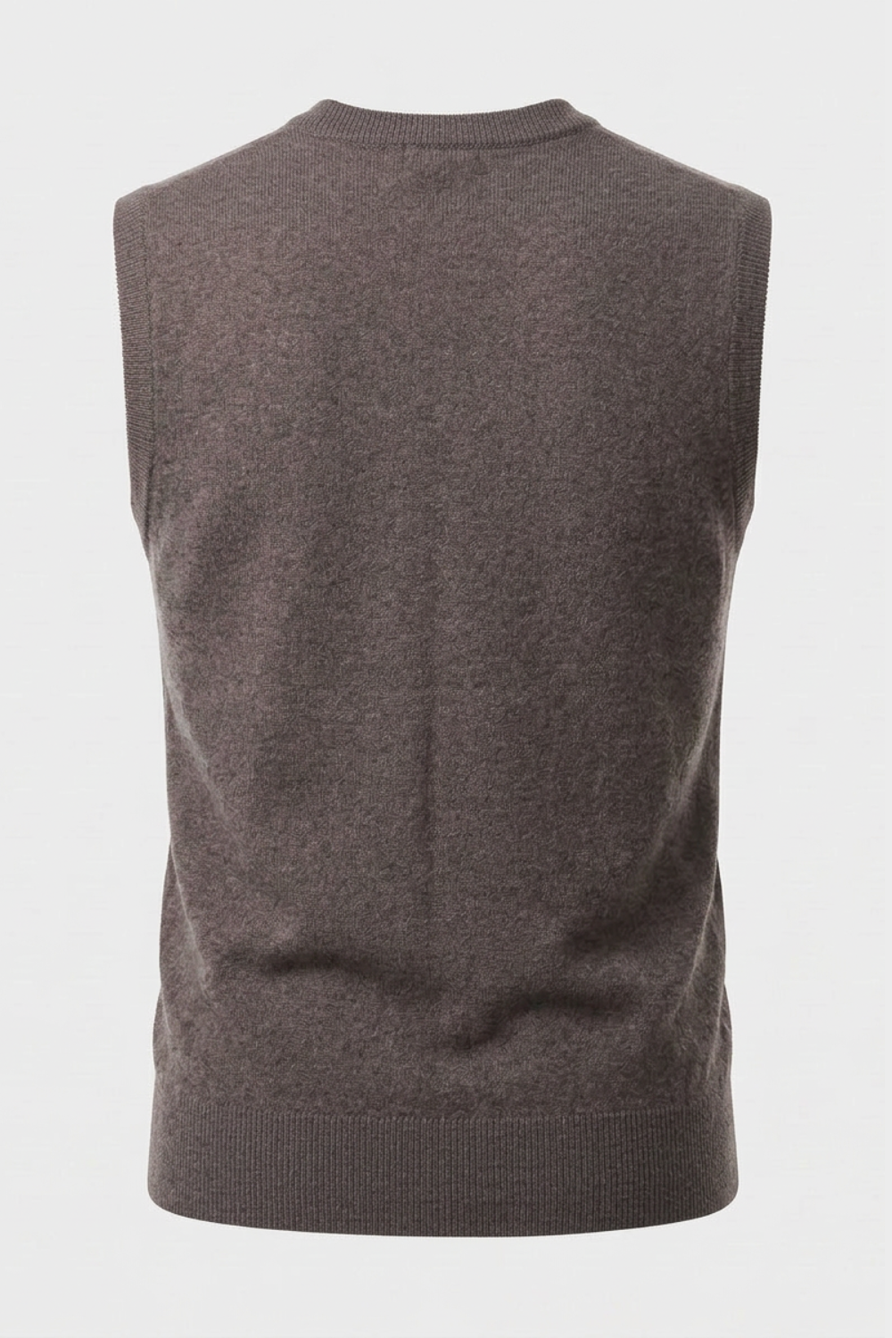 Men's Knitted Vest with V-Neck and Button Placket