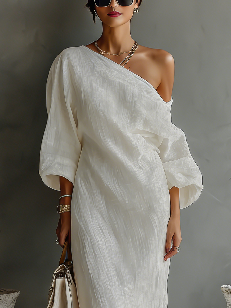 One Shoulder Flowy Maxi Dress