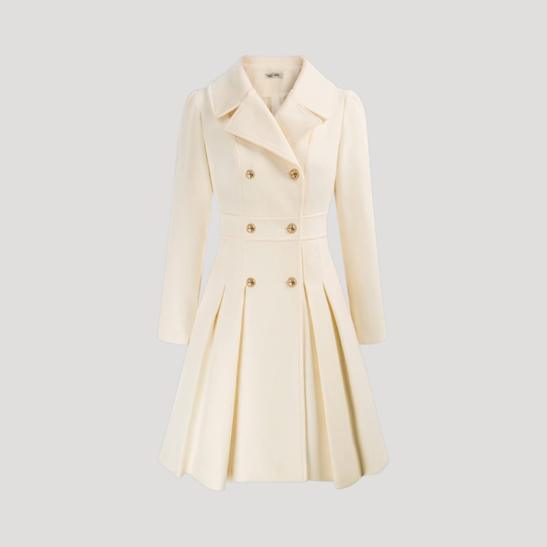 Elegant Double-Breasted Women's Overcoat
