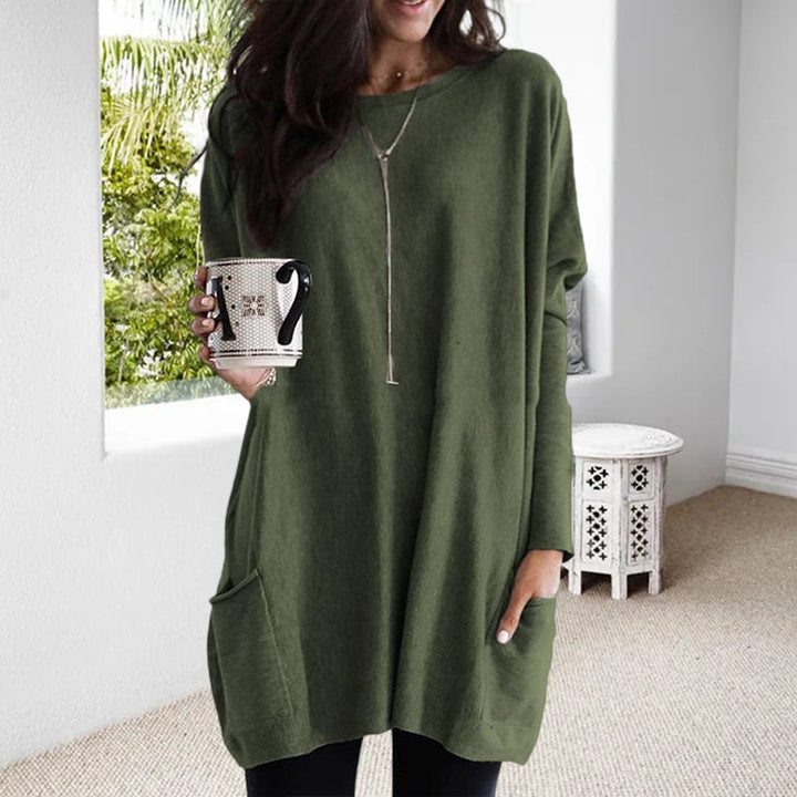 Women's Knitted Sweater with Pockets – Casual, Autumn/Winter