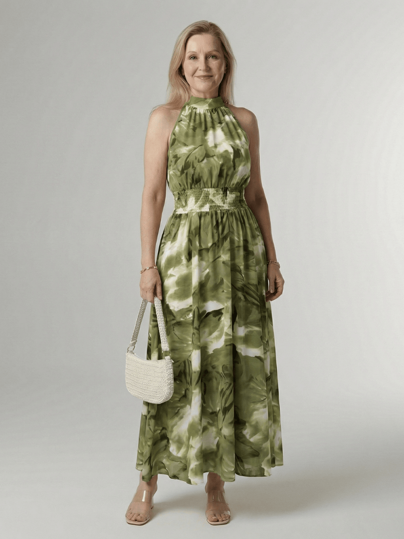 Sylin™  |  Gathered Halter Midi Dress