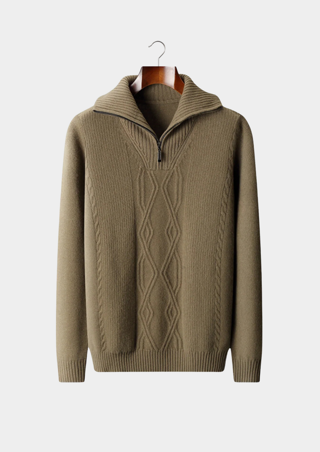 Emma & Rose wool quarter-zip sweater — premium knitwear