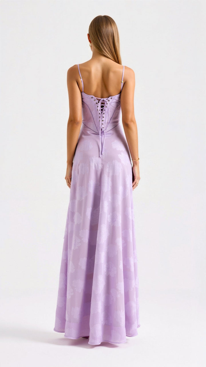 Pavia | Maxi wedding dress with thin straps and flowing design for women