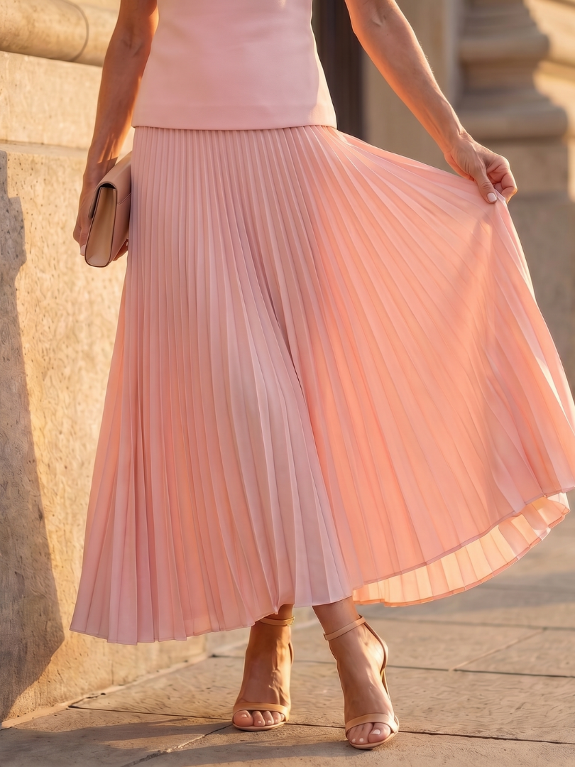 Women's Structured Bodice Pleated Skirt Set