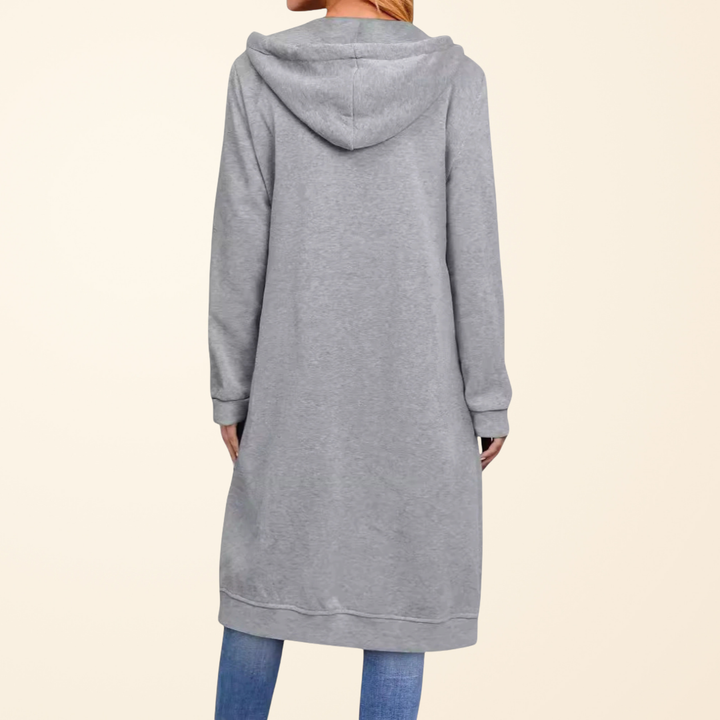 Sophie - Elegant Maxi Zip-Up Hoodie Cardigan