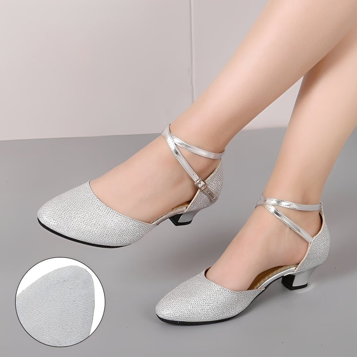Carrie Elegant Shiny Sandals for Women, view 2 - Elena Harper