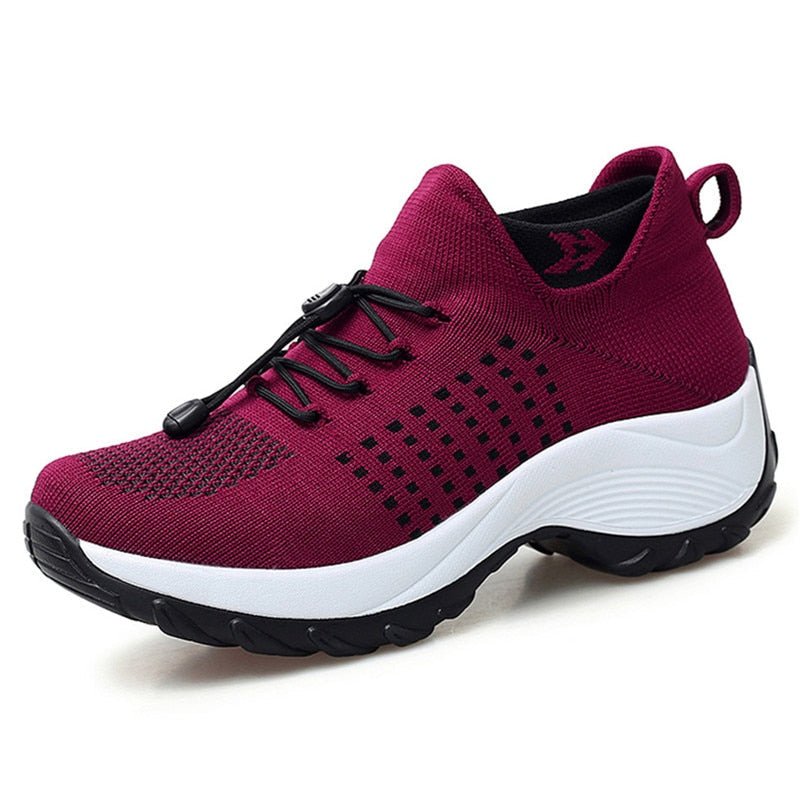 Claudia Comfortable and Supportive Orthopedic Knit Platform Sneakers, view 6 - Elena Harper