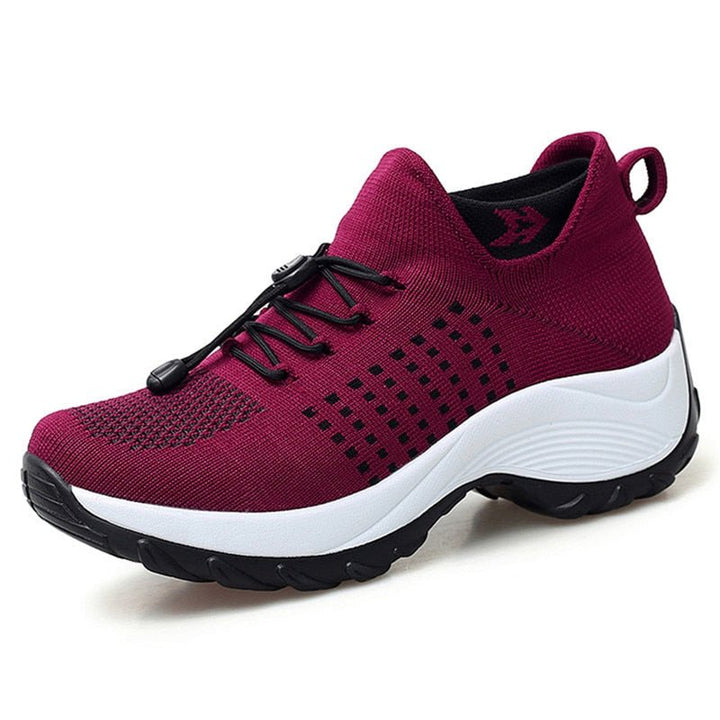 Claudia Comfortable and Supportive Orthopedic Knit Platform Sneakers, view 6 - Elena Harper